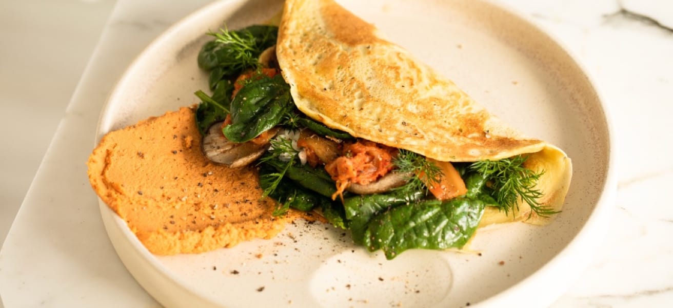 Photo of a simple cooked omelette